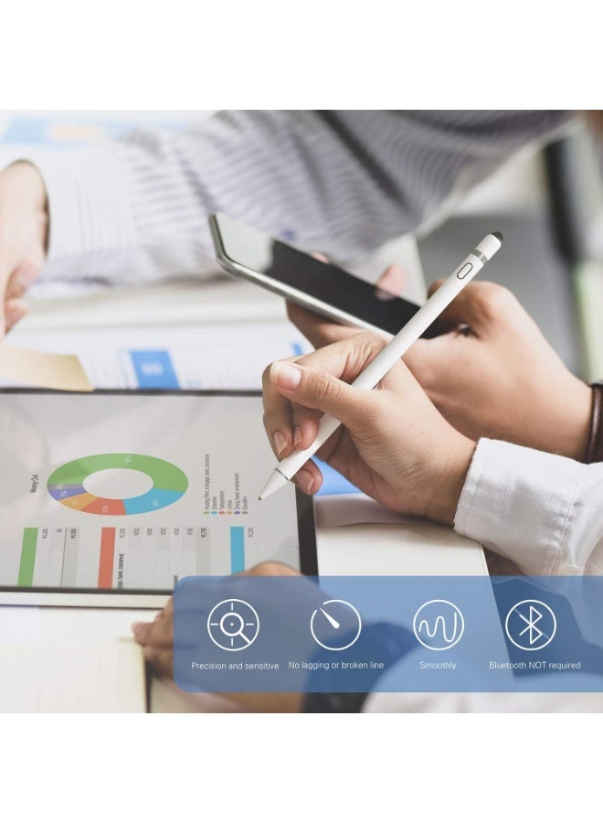 FIRST PRO Active Stylus Pen Universal Touch Screen Digital Pen, Rechargeable Stylus for iPad, iPhone, Samsung & Android Tablets – Dual Tip for Writing, Drawing & Precision Navigation - Image 2